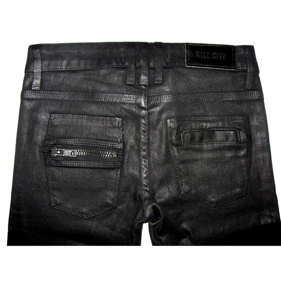 Kill City Lip Service Wax Coated Women Skinny Jeans Sz25 - Picture 4 of 12